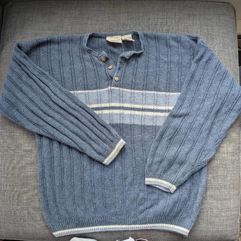 Faded Glory Heather Blue Knit Sweater